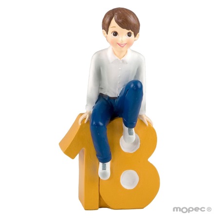 Figura pastel 18 aniver. chico camisa 20cm