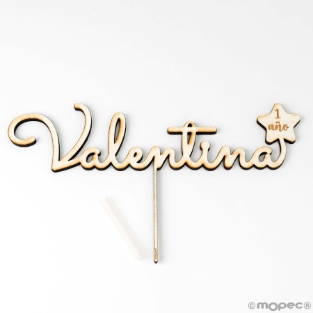 Cake topper madera personalizado nombre/estrella