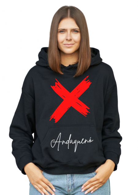 Hoodie Negro Unisex ANDAQUENO - Ref: 12396