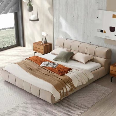 Cama Doble Estilo Hong Kong Tela y Tatami CA-M-27