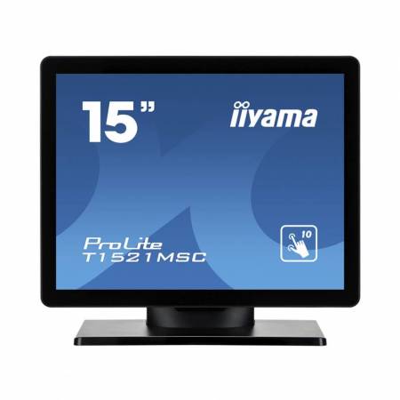 Monitor POS de pantalla táctil iiyama ProLite T1521MSC, 15 inch, PCAP, negro