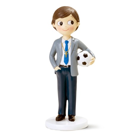 Figura niño Comunión con pelota 16,5cm.