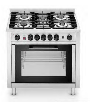 Cocina a gas 5 fuegos + horno electrico.