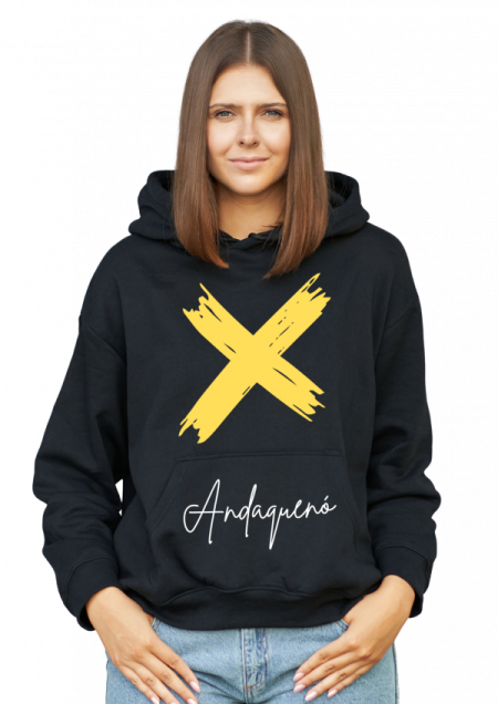 Hoodie Negro Unisex ANDAQUENO - Ref: 12384