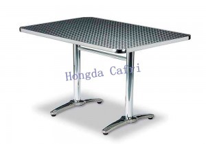 Mesa de exterior en acero inoxidable grande