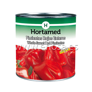 Pimiento Entero Rojo Extra 3 Kg Hortamed