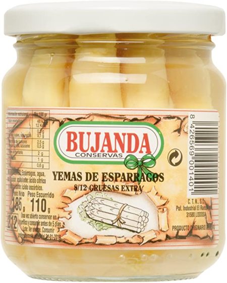 Espárragos Bujanda - caja 24 uds (Yema Extra Gruesa Tarro 8-12 pzas) 