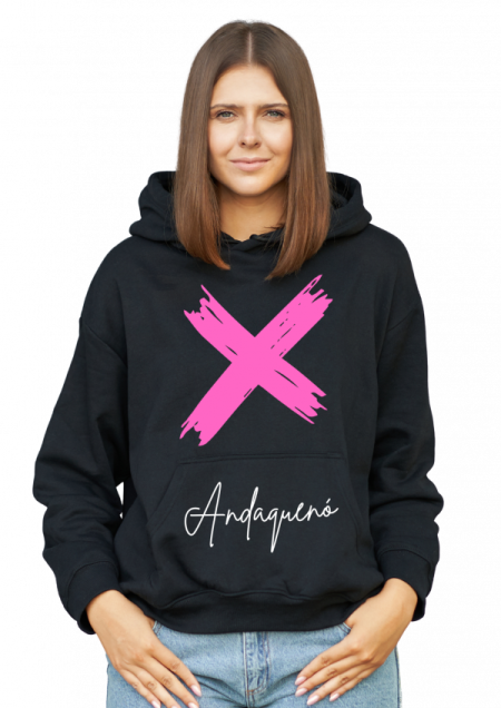 Hoodie Negro Unisex ANDAQUENO - Ref: 12378