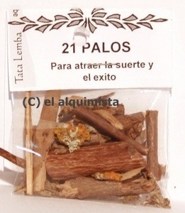 21 PALOS (polvo y astillas ) NO son los palos enteros.