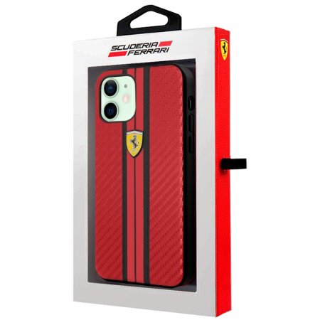 Carcasa COOL para iPhone 12 / 12 Pro Licencia Ferrari Piel Rojo