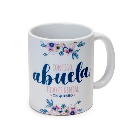 Taza cerámica Contigo Abuela en caja regalo