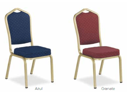 Silla eventos en azul o granate.